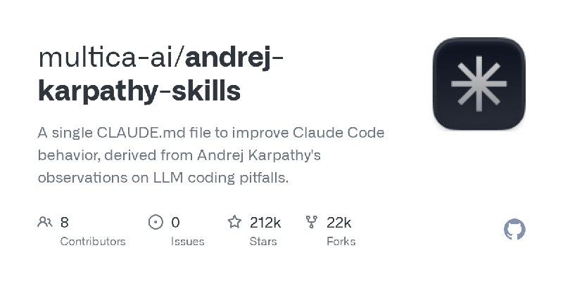 andrej-karpathy-skills/skills/karpathy-guidelines/SKILL.md at main · multica-ai/andrej-karpathy-skills